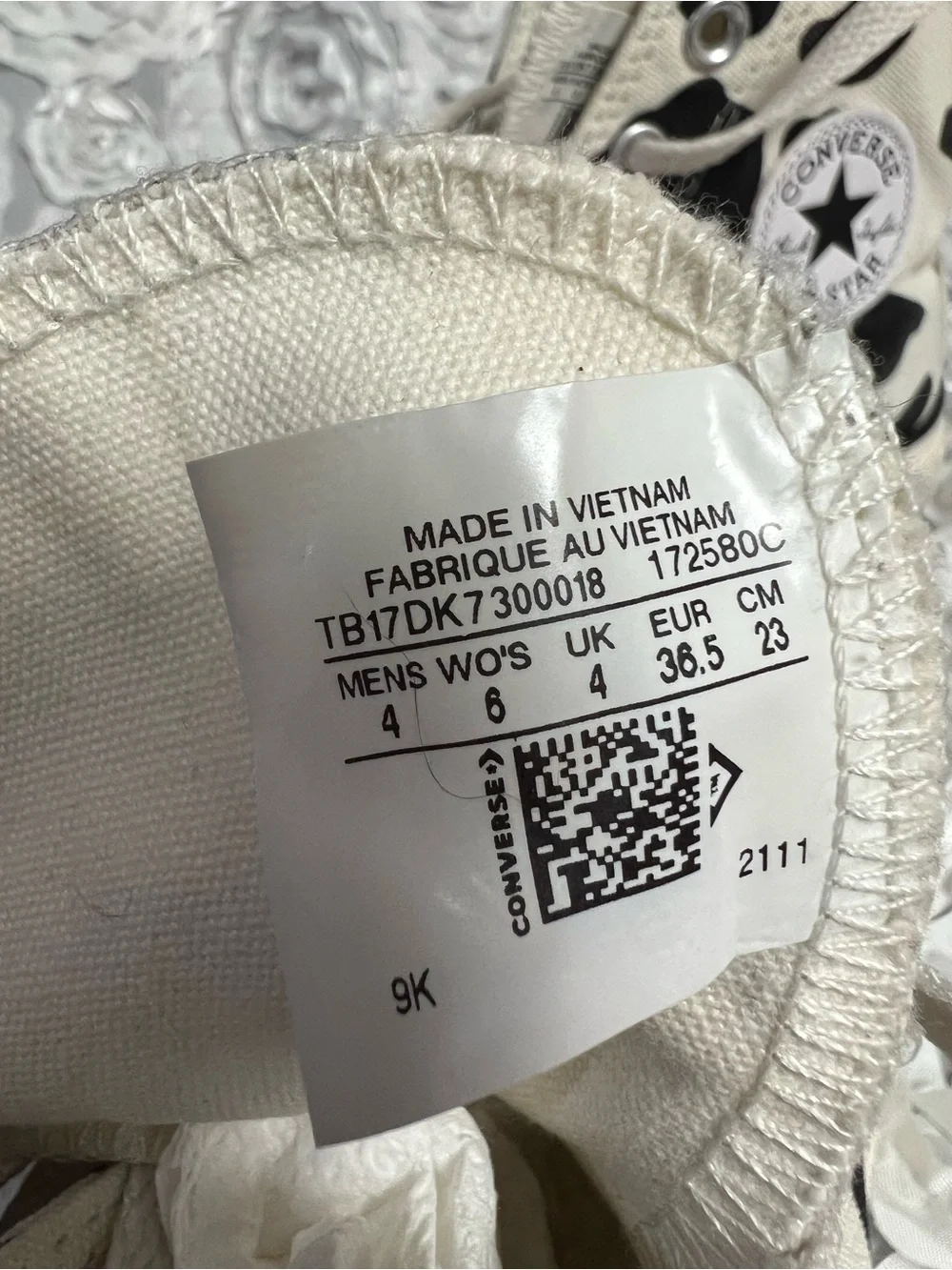 Converse High Top Sneakers - Black & White Cow Pattern